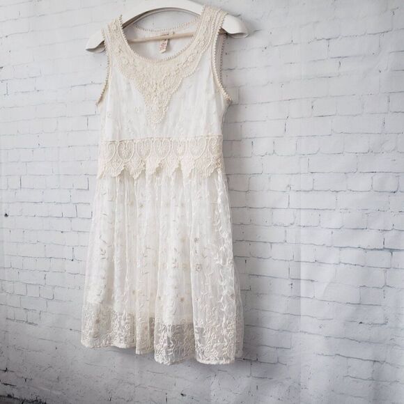 Sundance Juliet Lace Mini Dress Size 2 Ivory Boho Western Festival Lined Zipper - Picture 3 of 12